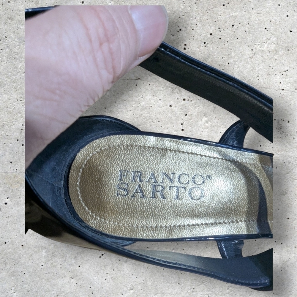 Franco Sarto Patent Block Heel Sandals – Size 9.5M - Picture 7 of 9